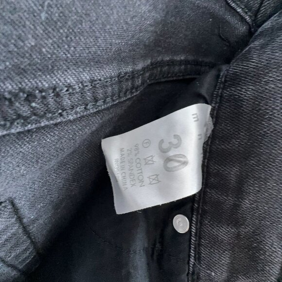 MNML Skinny Jeans Mens Size 30 Skeleton Bone Embellished Mid Rise Black - Picture 6 of 12